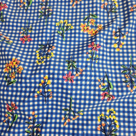 Lands' End Blue White Floral Stretch Skort Tennis Preppy Athletic Pockets SZ 10 - Picture 10 of 14